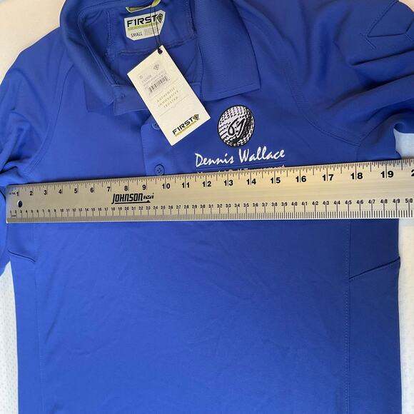 First Tactical Men Polo Shirt Size S Blue Stretch Dennis Wallace Golf 2021 NWT - Picture 2 of 7